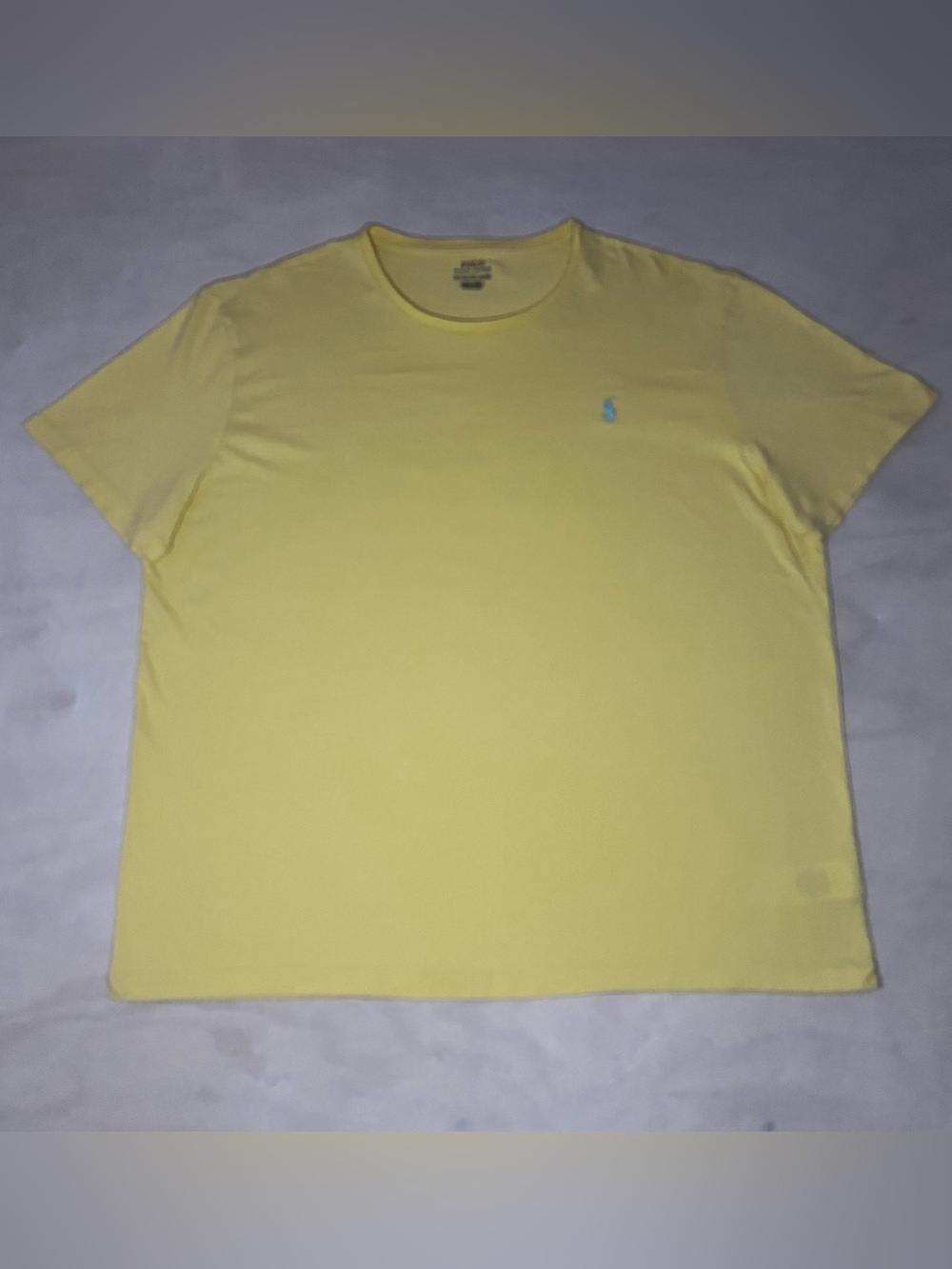 Polo Ralph Lauren Men’s T-Shirt XXL Yellow Crewneck Blue Embroidered Pony Cotton